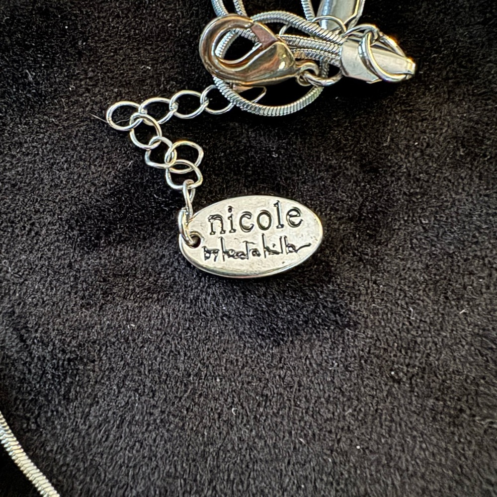 Nicole Miller Long Silver 3 strands Necklace. - Picture 3 of 3